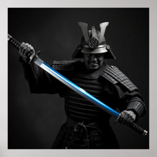 Fearless Samurai Warrior – Charcoal Art of Honour  Poster
