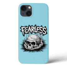 Fearless Skull Gothic Art Cracked Smoke Graphic