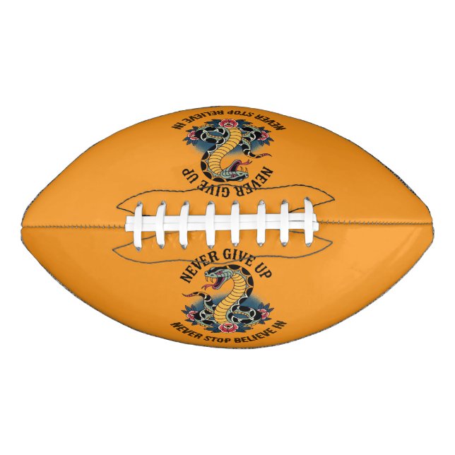 Fearless Spirit: Bold Snake and Roses Artwork American Football (Front)