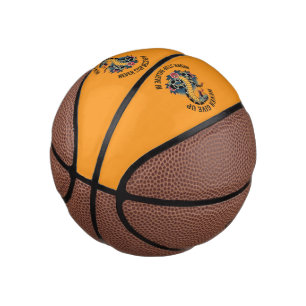 Fearless Spirit: Bold Snake and Roses Artwork Mini Basketball