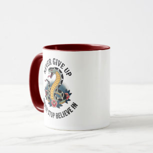 Fearless Spirit: Bold Snake and Roses Artwork Mug