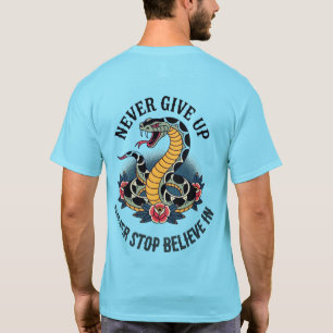 Fearless Spirit: Bold Snake and Roses Artwork T-Shirt