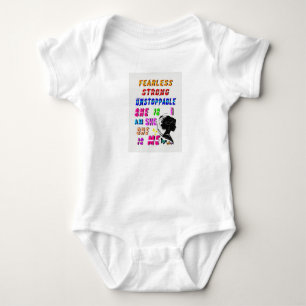 Fearless Strong Unstoppable She Is Baby Bodysuit