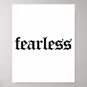 Fearless Tee Shirt, Fearless And Strong Motivation Poster