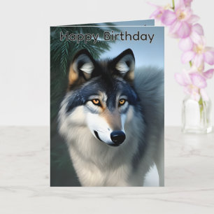 Fearless The Arctic Wolf, Birthday Card