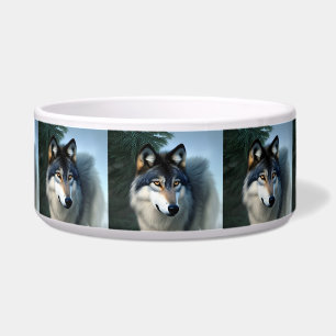 Fearless The Arctic Wolf, Ceramic Pet Bowl