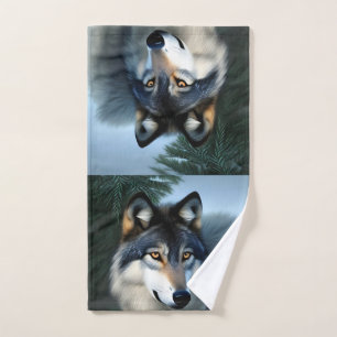 Fearless The Arctic Wolf, Hand Towel