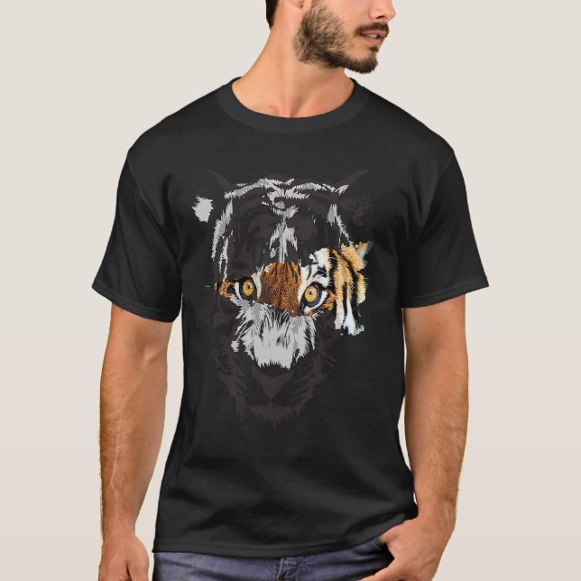 Fearless Tiger Eye Claw Tiger Face Tiger Head Vint T-Shirt (Front)