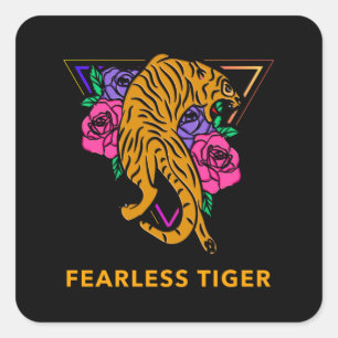 Fearless Tiger Square Sticker