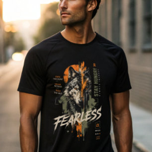 Fearless Wolf Graphic T-Shirt Streetwear Alpha