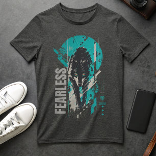Fearless Wolf Graphic T-Shirt Streetwear Wolf