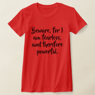Fearless Woman Quote in Modern Script Personalised T-Shirt