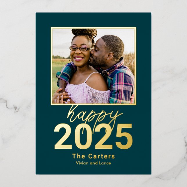 Fearless Year Foil Happy New Year Photo Card (Front)
