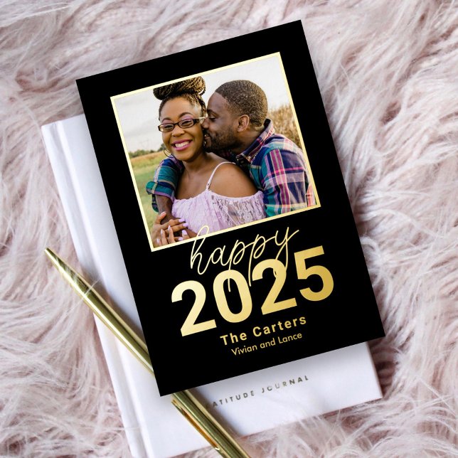 Fearless Year Foil Happy New Year Photo Card (Creator Uploaded)