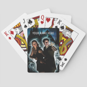 Fearless young couple playing cards