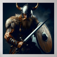 Fearsome Grizzly Detailed Viking Warrior Digital A
