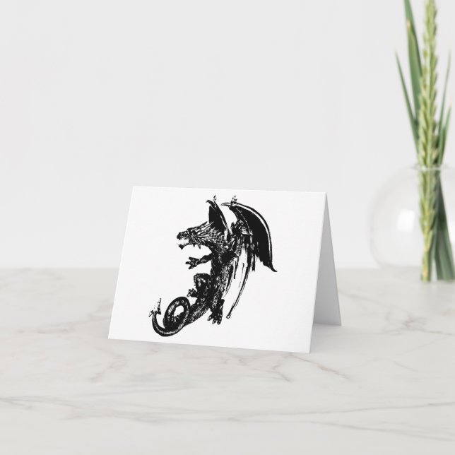 Fearsome Night Dragon Fantasy Dragon Lovers Card (Front)