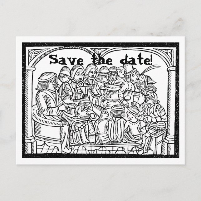 Feast - customisable save the date postcard (Front)