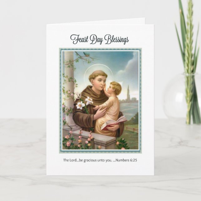 Feast Day St. Anthony of Padua Child Jesus Card (Front)