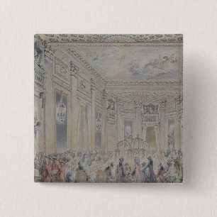 Feast given by Madame du Barry  for Louis XV 15 Cm Square Badge