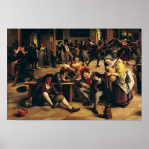 Feast in an Inn, detail of the central group Poster