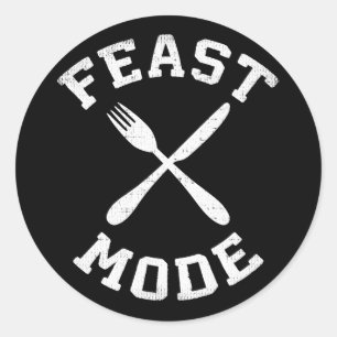 Feast Mode - Bulking - Eat, Hungry - Funny Novelty Classic Round Sticker