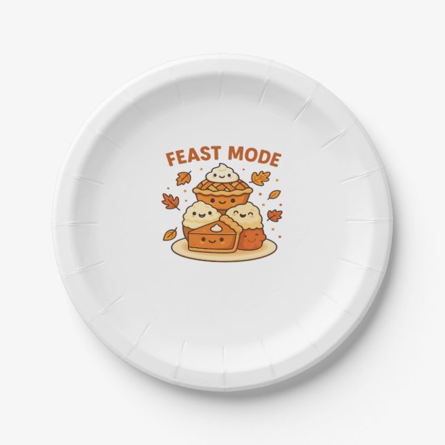 Feast Mode – Cute Autumn Comfort Food Plate Boxy T (Front)