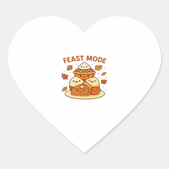 Feast Mode � Cute Autumn Comfort Food Plate Boxy T Heart Sticker (Front)