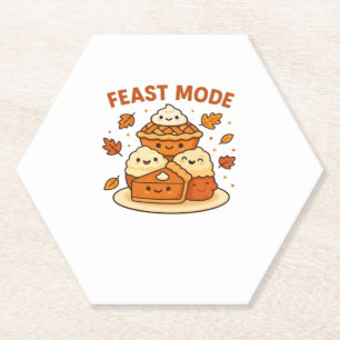 Feast Mode – Cute Autumn Comfort Food Plate Boxy T Paper Coaster