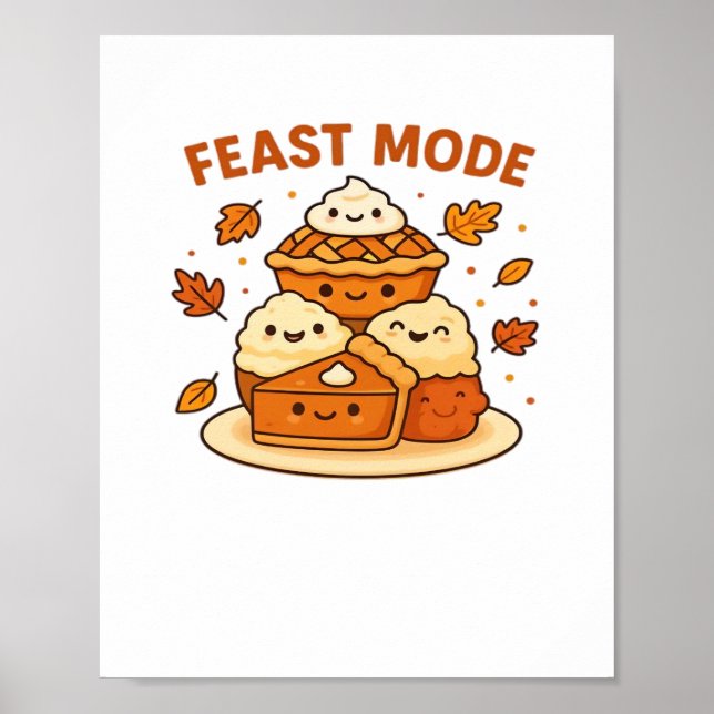 Feast Mode – Cute Autumn Comfort Food Plate Boxy T Poster (Front)