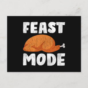 Feast Mode On Family Kids Matching Thanksgiving Postcard