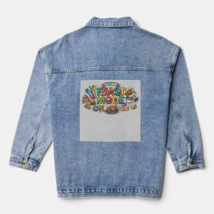 Feast Mode On Funny Foodie Graphic T-Shirt Denim Jacket