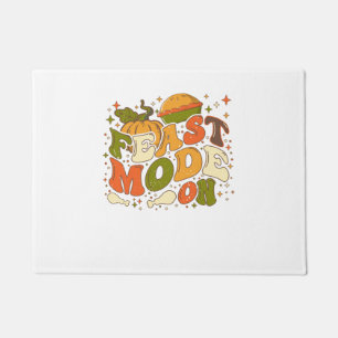 Feast Mode on, Thankgiving Costume Doormat
