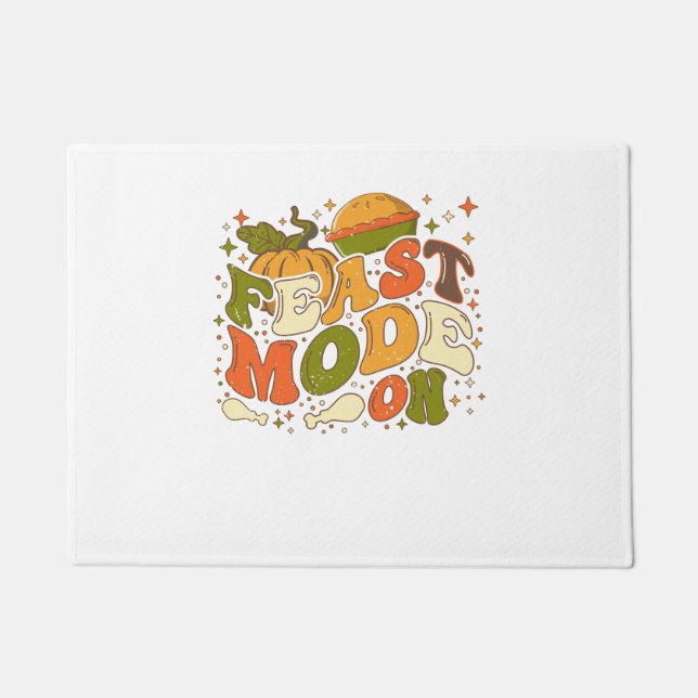 Feast Mode on, Thankgiving Costume Doormat (Front)