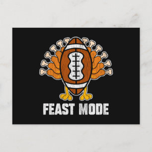 Feast Mode Thanksgiving Turkey Football Lover Gift Postcard