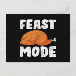 Feast Mode Turkey Thanksgiving Family Matching Postcard