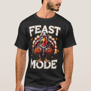 Feast Mode Turkey Vintage Football Thanksgiving Sh T-Shirt