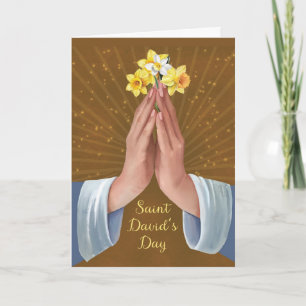 Feast of St. David Blessings Praying Hands Card