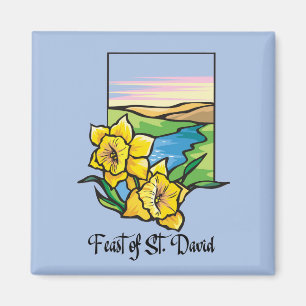 Feast of St. David Daffodils Magnet