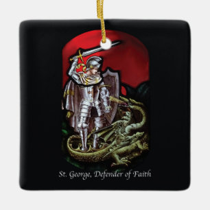 Feast of St. George Defender of Faith Slaying  Ceramic Ornament