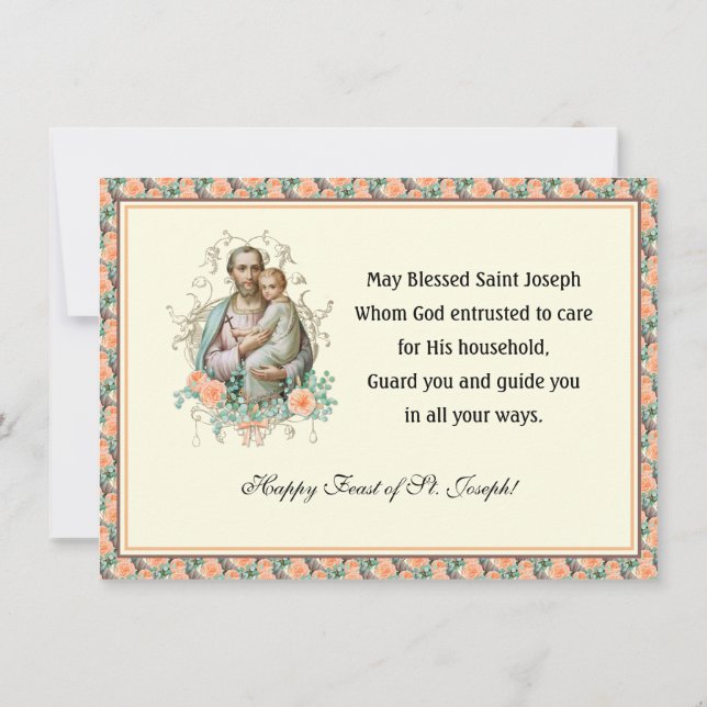 Feast of St. Joseph Catholic Memorare Prayer Card (Back)