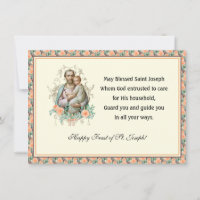 Feast of St. Joseph Catholic Memorare Prayer Card