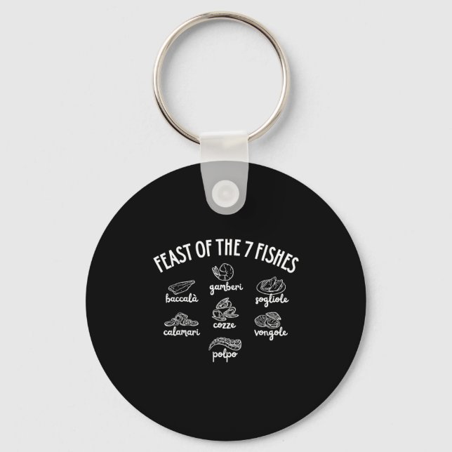 Feast Of The 7 Fishes  Key Ring (Front)