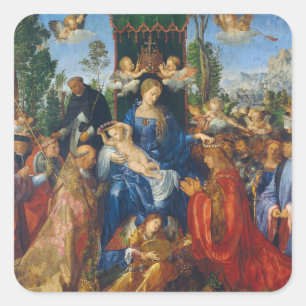 Feast of the Rosary - Albrecht Dürer, 1506 Square Sticker