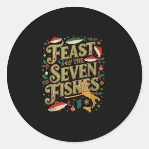 Feast Of The Seven Fishes Festive Italian Holiday  Classic Round Sticker
