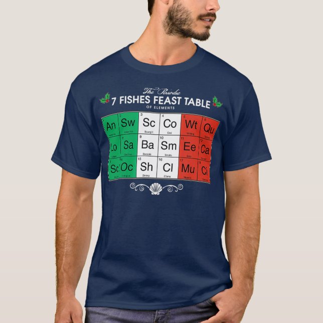 Feast Of The Seven Fishes Italian Christmas T-Shirt (Front)