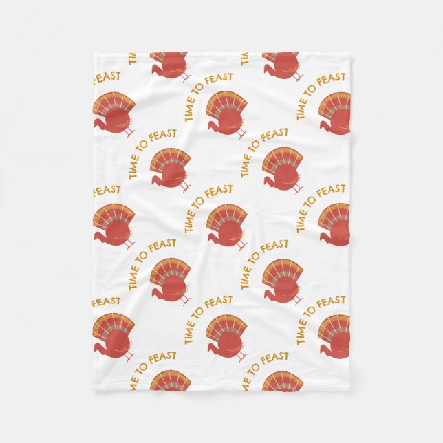 Feast On This Turkey Celebrations Fleece Blanket (Front)