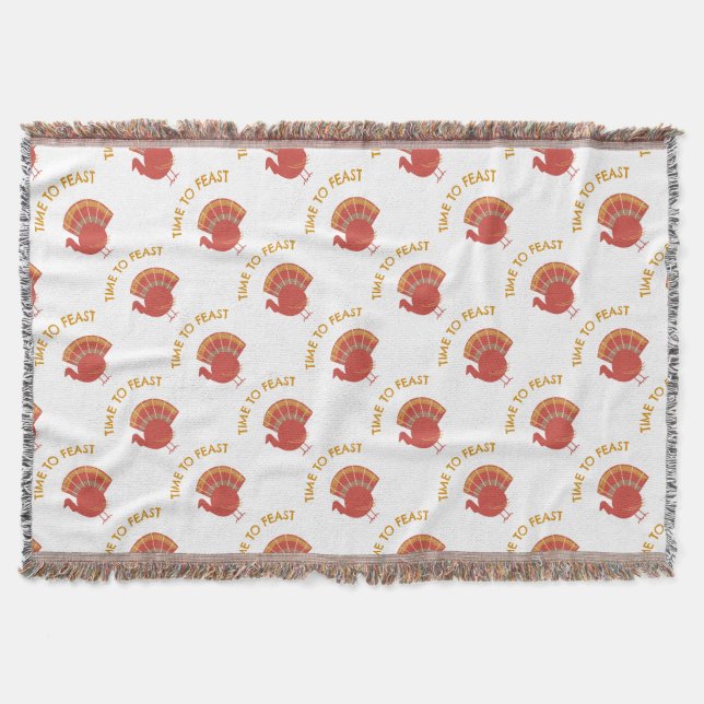 Feast On This Turkey Celebrations Throw Blanket (Front)