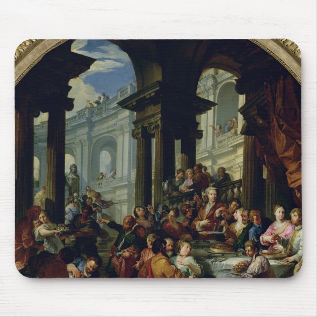 Feast under an Ionic Portico, c.1720-25 Mouse Mat (Front)