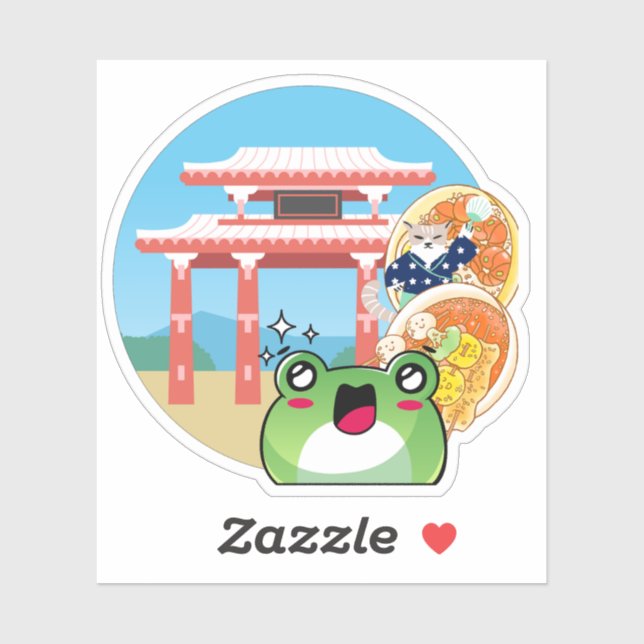 Feast under the Sacred Gate with Cat and Frog (Sheet)
